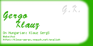 gergo klauz business card