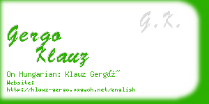 gergo klauz business card